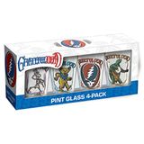 ICUP Grateful Dead Beer Glass Set | Pint Glaswerk Set voor het drinken van drank | Tall Craft Bieren Pub Pints Sets (Retro Icon)