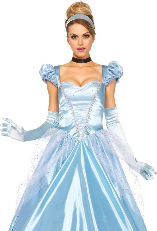 Classic Cinderella - Maat M - Vrouwen - Verkleedkleding - Prinses - Blauw
