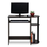 Furinno Simplistisch eenvoudig assemblagecomputerbureau, met toetsenbordlade, donkerbruin/zwart