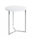 HAKU Bijzettafel rond chroom wit MDF metaal ronde salontafel