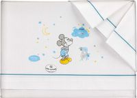 Interbaby Disney Beddengoed Mickey Mouse Katoen Wit/Blauw 82 x 106 Cm