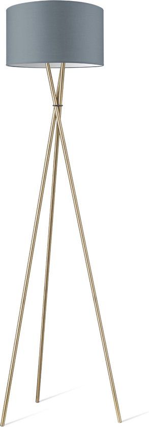 Home Sweet Home vloerlamp Legs Brons inclusief lampenkap 40/40/22cm - hoogte vloerlamp 149 cm - geschikt voor E27 LED lamp - Grijs
