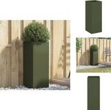 vidaXL Plantenbak 32x29x75 cm staal olijfgroen