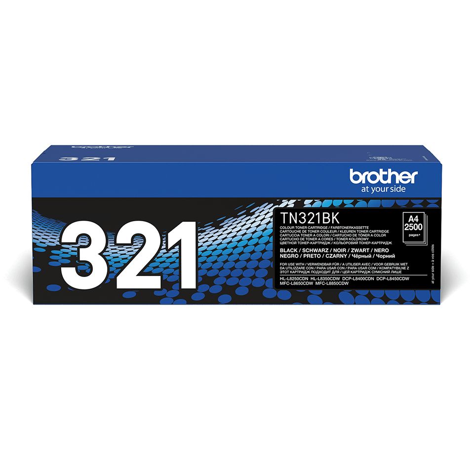 Brother TN-321BK Black Toner Cartridge - 2,500 Pages