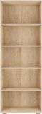 Casaria Boekenkast Vela - 5 Vakken Verstelbaar 190x60x28 cm - Eiken