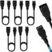 5 stuks verlengkabels, voeding, 3,00 m, IEC C13 naar C14