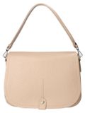 Viola Castellani Sac à Bandoulière Femme Cuir Véritable Dollar Fermeture Magnétique Fabriqué en Italie Beige UNICA 29x20x11 cm
