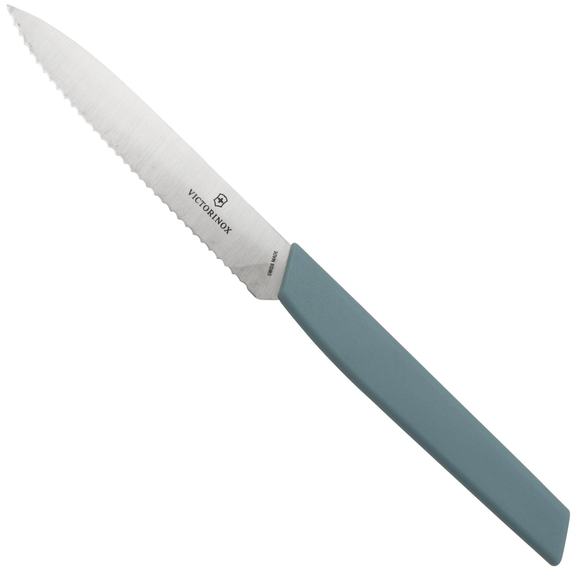 Victorinox Swiss Modern Officemes 10cm - Gekarteld - Blauwgrijze kleur