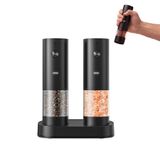 Amig - Set van elektrische zout- en pepermolens - oplaadbaar via USB-C | Verstelbare maling 5 niveaus - keramische molen - indicatielampje - oplaadbasis inbegrepen