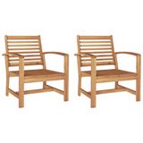 vidaXL Tuinstoelen, 2 stuks, bruin, 60 x 65 x 76,5 cm