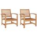 vidaXL Tuinstoelen, 2 stuks, bruin, 60 x 65 x 76,5 cm