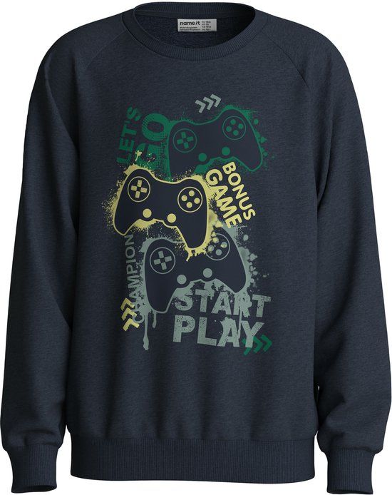 NAME IT Jongens Sweater NKMVION LS NREG SWEAT UNB - Navy Blazer - Maat 158/164