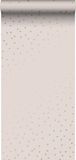 ESTAhome behang stippen oudroze en goud - 53 cm x 10.05 m - 139274