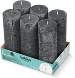 Bolsius bougie conique 190/68mm 65 heures de combustion gris tempête (6x)