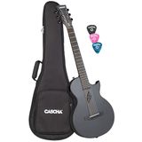 Cascha Akoestische Koolstofvezel Gitaar Beginnende Gitaar voor Volwassenen Reizen Akoestisch Incl. Gigbag, Gitaarband, Reinigingsdoek, Plectrum, Reserve Snaren