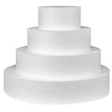 Merkloos Piepschuim taart - 4-laags - D25 x H20 cm - wit