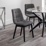 Julian Bowen set van 4 Hayden eetkamerstoelen met panelen - grijs linnen