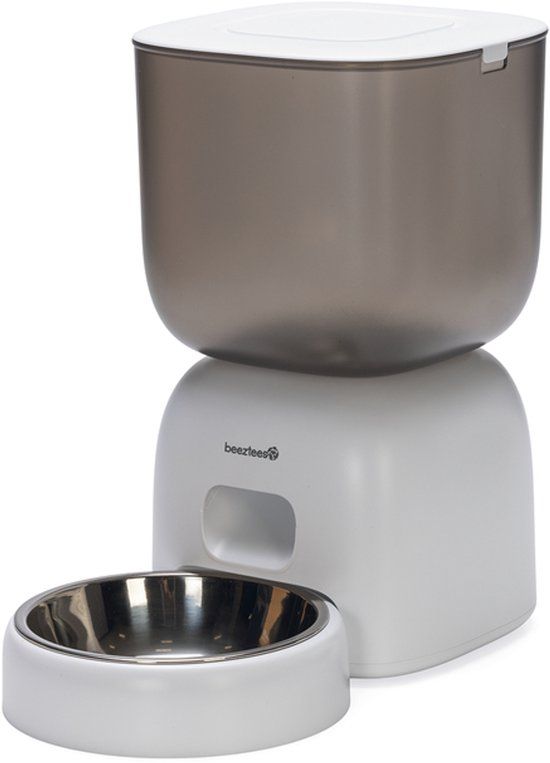 Beeztees Chris automatische Voerbak Kat - Smart - met app - voerautomaat kat - Wit - 3 liter