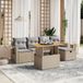 Maison Exclusive - Ensemble de meubles de jardin 6 pièces avec canapé et coussins, beige, en polyrotin