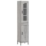 vidaXL Hoge kast - 34,5x34x180 cm - bewerkt hout - grijs sonoma eikenkleurig