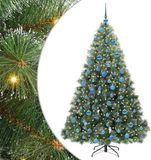 vidaXL Kunstkerstboom met 300 LED, standaard, groen, 180 cm, PE en PVC