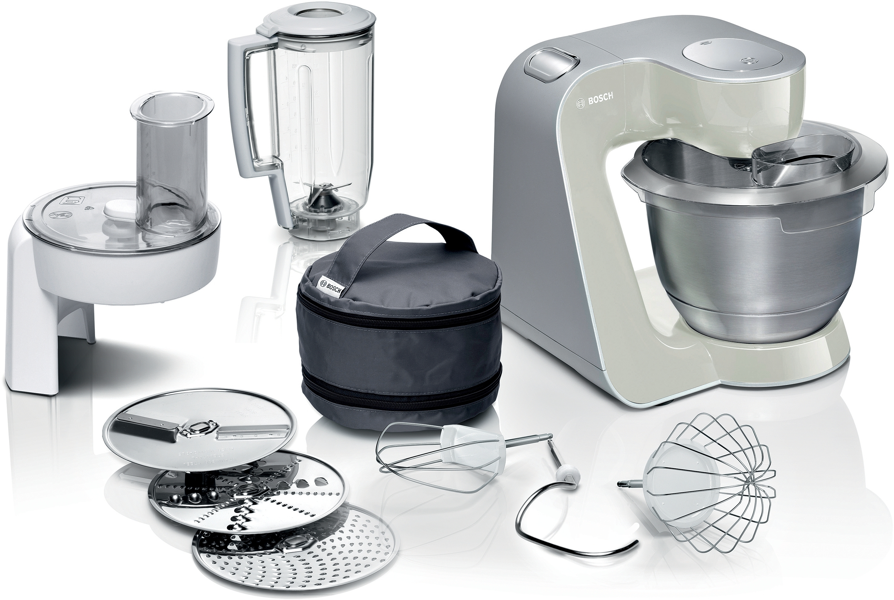 Bosch MUM58L20 Keukenmachine - 1000W - 3.9L - Grijs, RVS, Wit