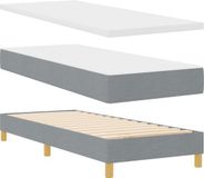 vidaXL Boxspring bed met hoofdeinde Lichtgrijs Stof 200 x 80 cm