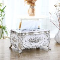 Ibenzoa® Tissuebox met Luxe Europees Ontwerp voor Kantoor, Auto en Badkamer in Stijlvol Zilver