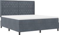 vidaXL Boxspringbed met matras, donkergrijs, 180 x 200 cm, fluweel