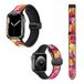 Horlogebandje Apple Horlogebandje voor Apple Iwatch 22 mm (38/40/41/42/44/45 mm) gemaakt van siliconen en echt leer: veelkleurige bloemblaadjes
