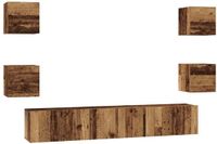vidaXL Tv-meubelset - 7 stuks - Oud Hout