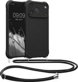 kwmobile telefoonhoesje geschikt voor Apple iPhone 18 Pro Max / iPhone 17 Pro Max - Hoesje van siliconen met telefoonkoord - Zwart