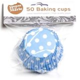 House of Marie Cupcake Vormpjes Stip Blauw - pk/50