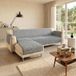 MB HOME ITALY Comfort Anti-Slip Sofa Cover met chaiselongue, Donkergrijs, 290cm
