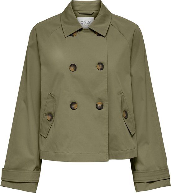 ONLY ONLAPRIL Short Trenchcoat OTW NOOS - Groen - XL - Dames