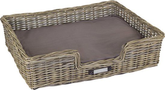 Happy-House Rieten Hondenmand - XL - 90 x 70 cm incl. kussen - Naturel