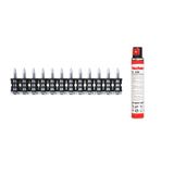 fischer 553425 nagels DFNH 15, voor gasnagler FGC 100, geschikt voor staal, beton (> C 30/37), volle baksteen en metselwerk, 1008 stuks, grijs