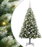 vidaXL Kunstmatige Scharnierende Kerstboom met Gevlokte Sneeuw Warmwit