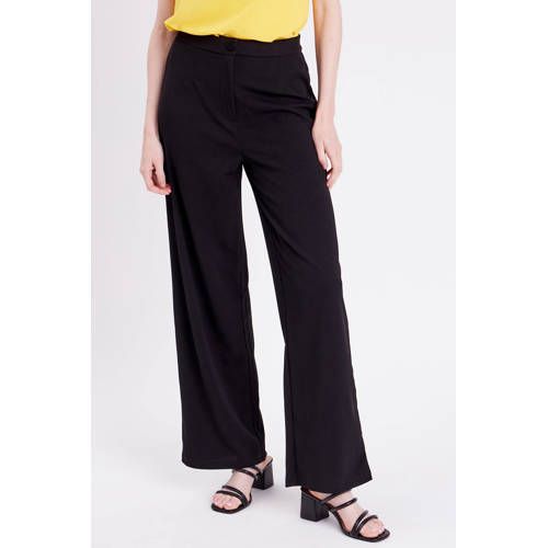 Cache Cache High Waist Wide Leg Pants - Black