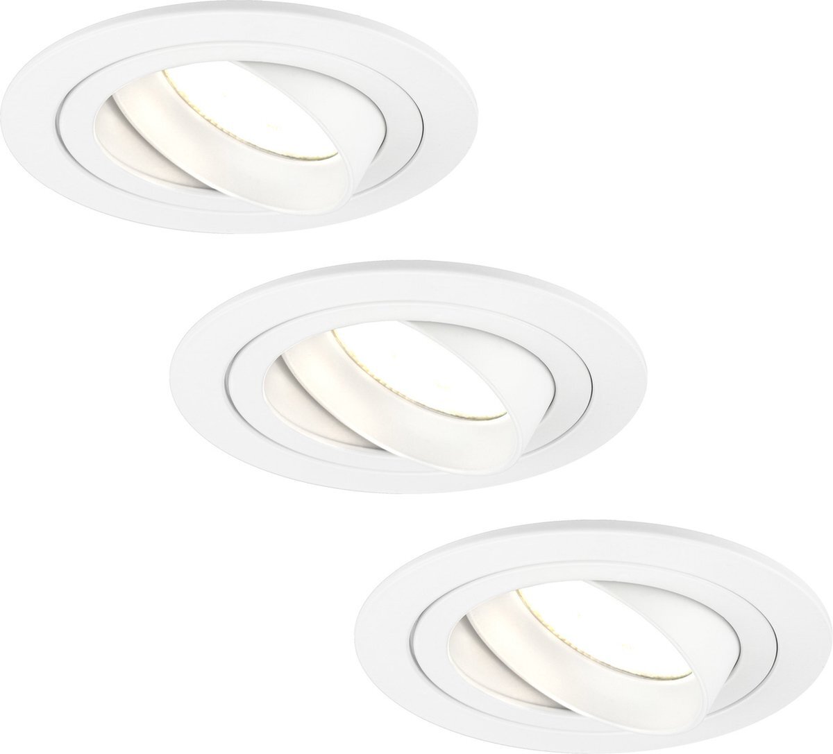 LEDVION Dimbare LED inbouwspots Wit - Tokyo - 5W - 2700K - ø92mm - 3 pack