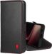 TORRO Housse Compatible avec Samsung Galaxy S24 FE 5G - Étui portefeuille en cuir de qualité supérieure avec béquille et fentes pour cartes (noir avec détails rouges)