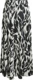 VILA ROUSHIANA HW MIDI SKIRT Damenrock 36 High Waist Viskose Grau Print Frühling/Sommer 2025