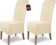 Merkloos Stoelhoes Stretch, Elastisch, Suède, Spanhoes met Elastiek, Ecru, 2 Stuks