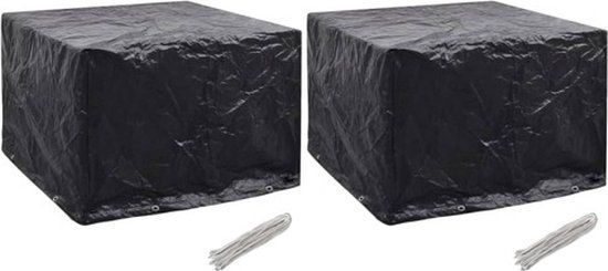vidaXL Tuinmeubelhoezen 2 st 8 ogen 122x112x98 cm Zwart