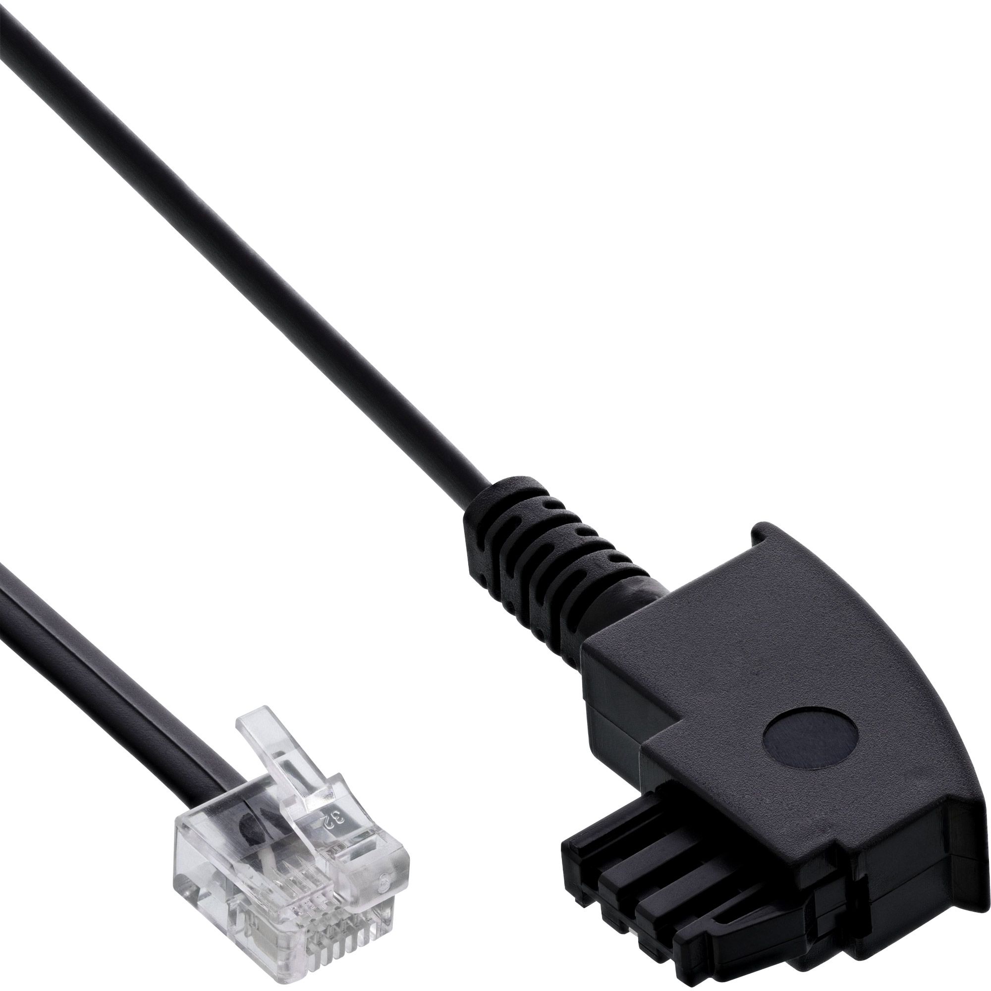 Inline 18602 Telefoonkabels Zwart 2m