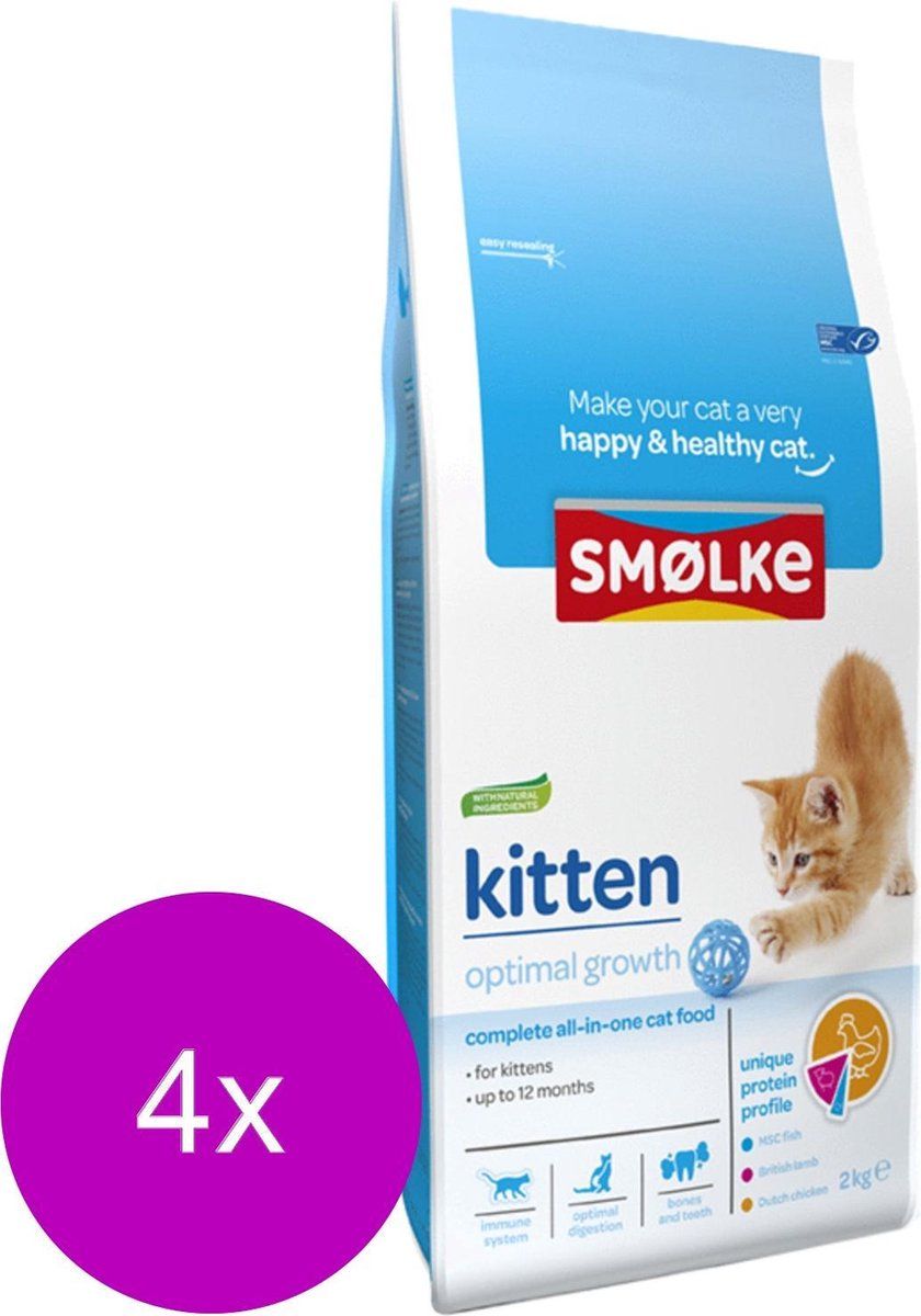 SMOLKE 4x Kittenvoer 2 kg