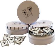 Merkloos / Sans marque Blikje gevuld met begrafenis paperclips - 25 stuks - Wit met zwart