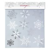 Inge-glas 1x stuks velletjes raamstickers sneeuwvlokken 30,5 cm - Raamversiering/raamdecoratie stickers kerstversiering