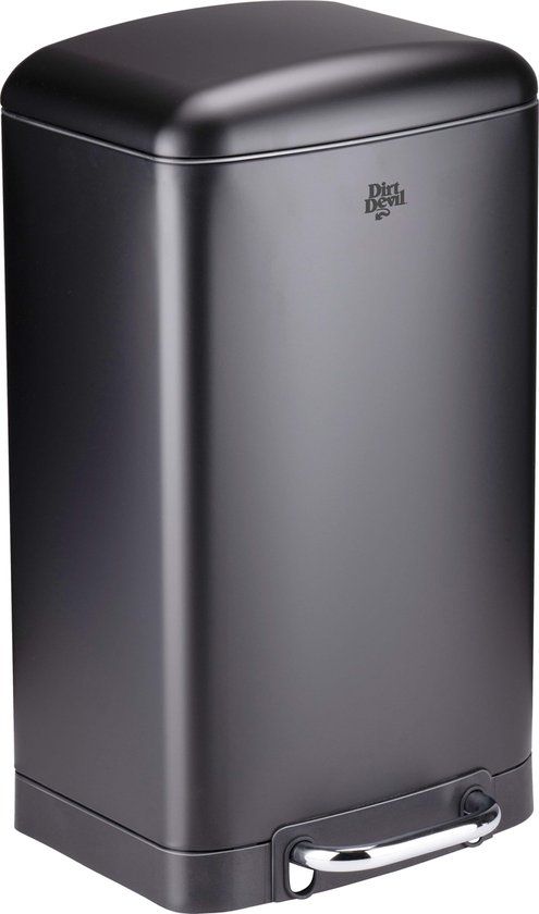 Dirt Devil Pedaalemmer 20L - Zwart - RVS - Soft-close - Pedaal prullenbak