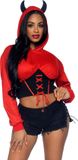 Duivel Leg Avenue Europe BV Devil cropped hoodie Rood S/M